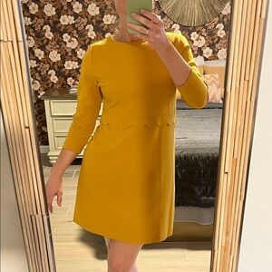 Banana Republic Mustard Long Sleeve Dress Jackie O Style